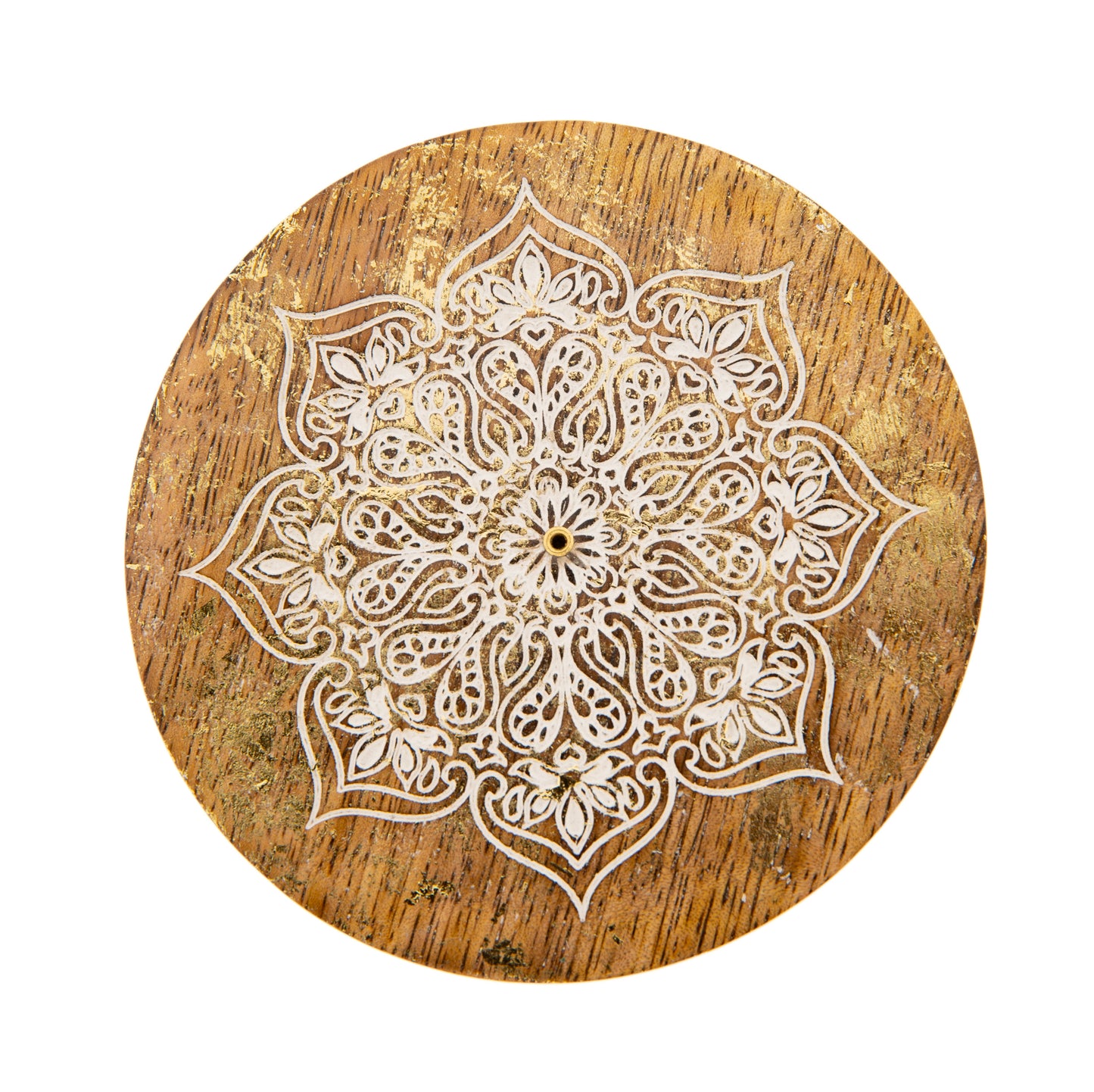 Mandala Räucherstäbchenhalter - rund mit Goldverzierung